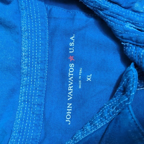 ✌️ John Varvatos Burnout Peace Polo ✌️ Size XL In Blue - Picture 2 of 11
